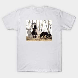 Walking wolf and boy T-Shirt